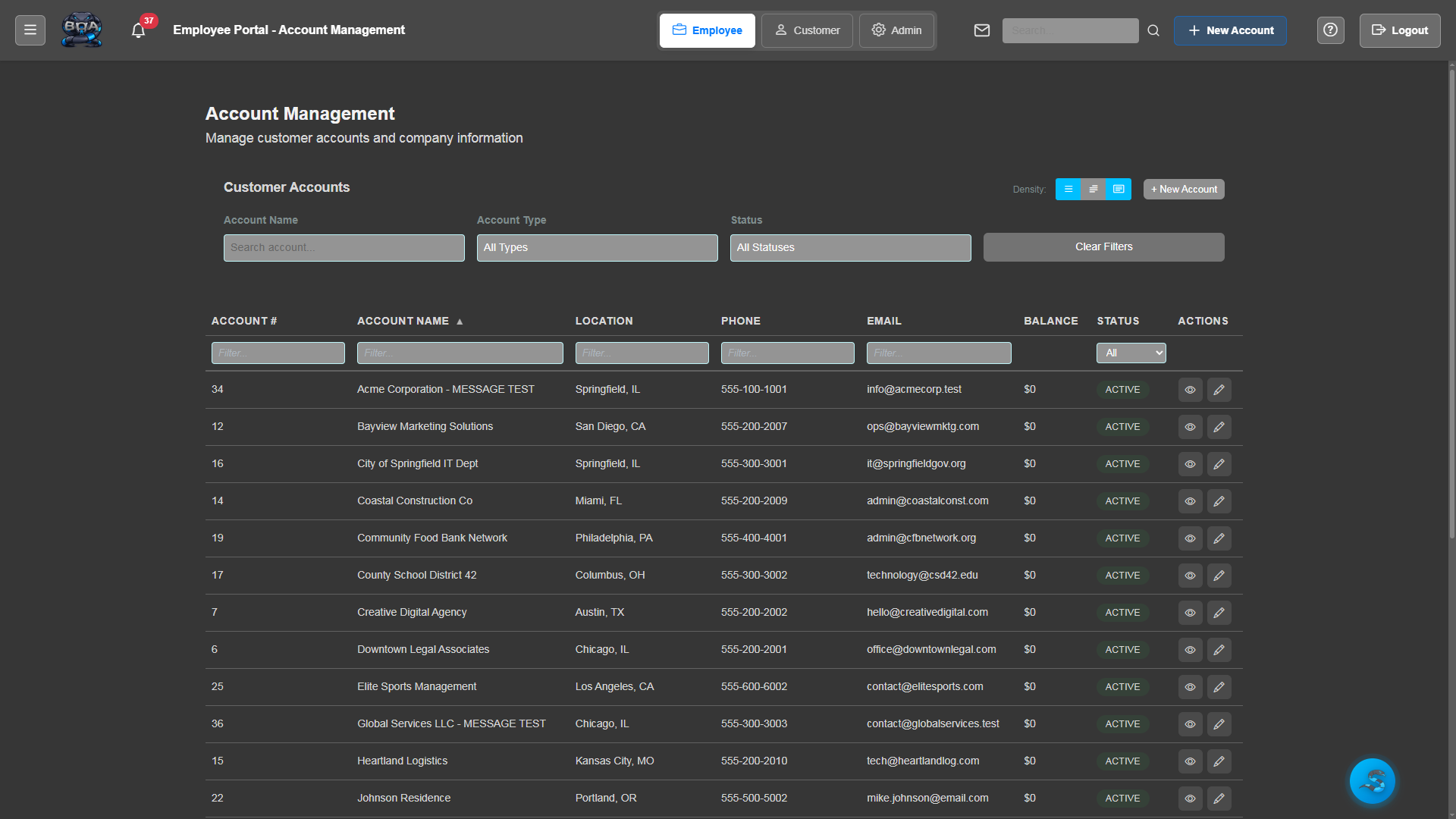 Account List & Search